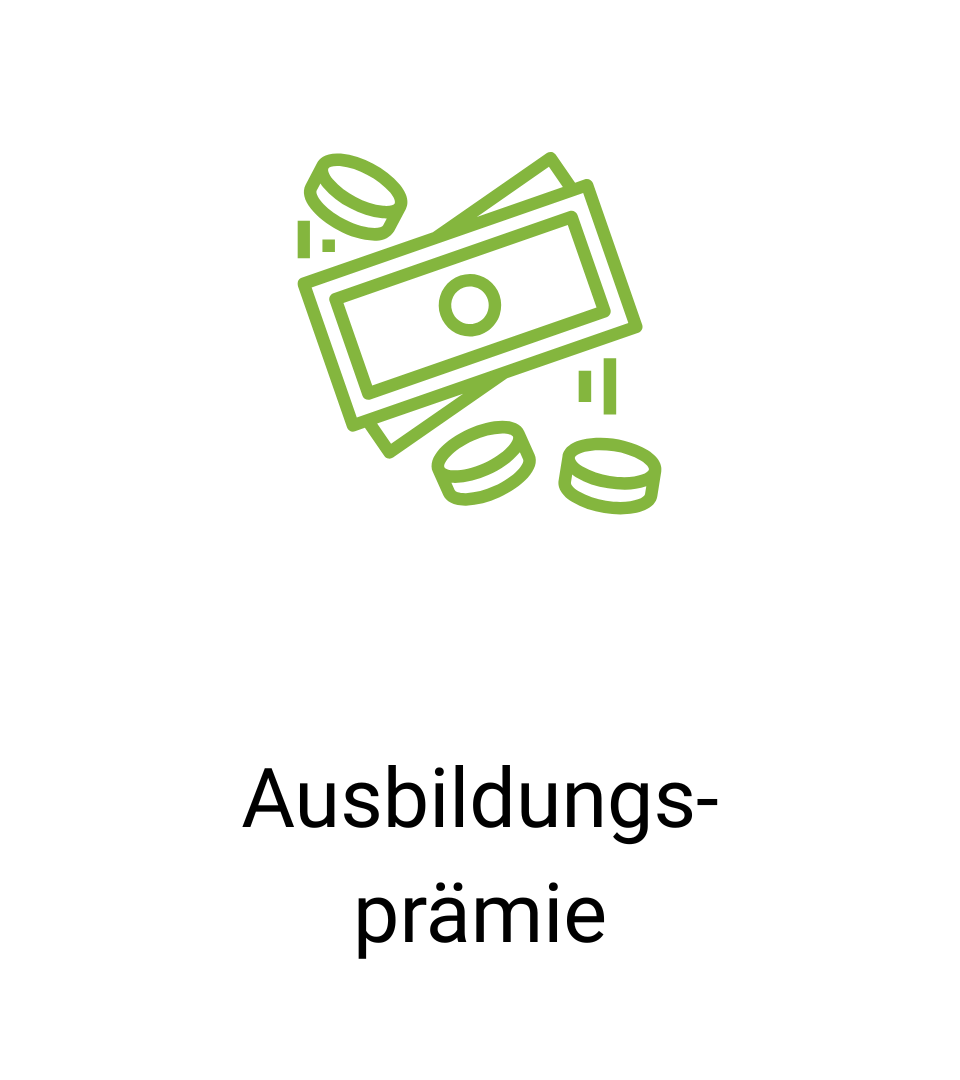 Geldsymbol mit Ausbildungsprämie