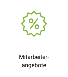 Symbol für Mitarbeiterangebote mit Prozentzeichen