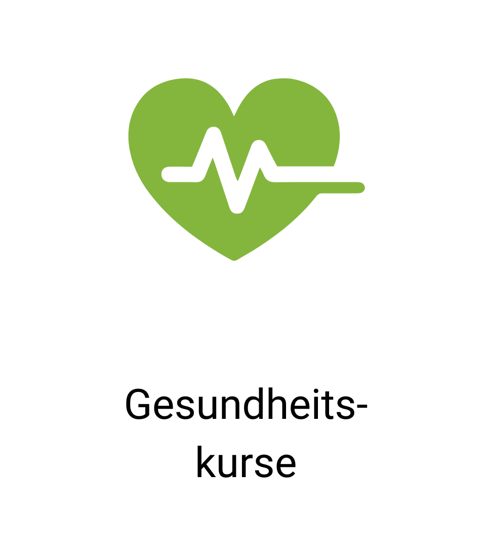 Herz mit Gesundheitskurse-Text