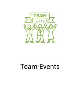 Illustration von fröhlichem Team mit Banner