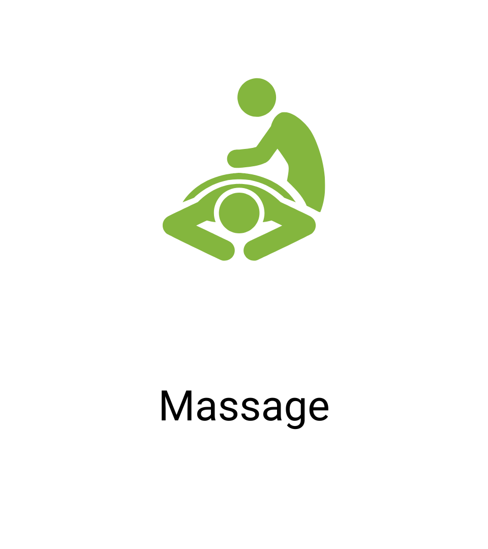 Grünes Symbol für Massage.
