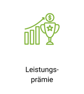Diagramm mit Pokal und Dollarzeichen, Leistungsprämie